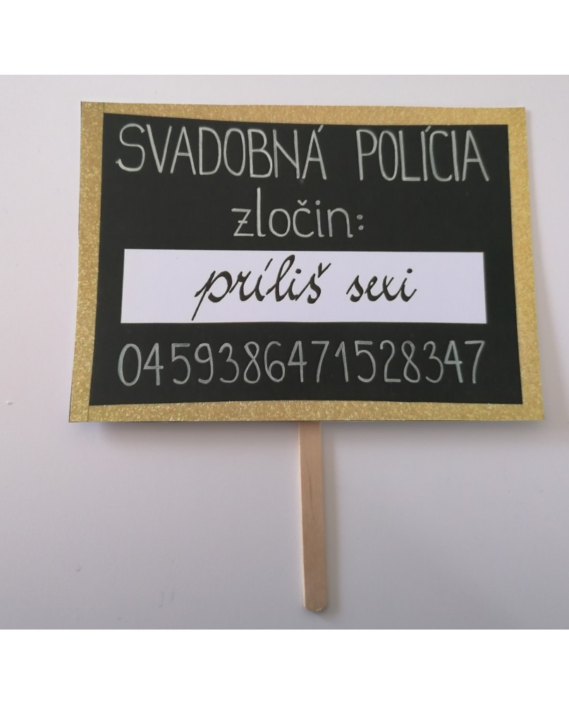 Farebná rekvizita na fotenie- SVADOBNÁ POLÍCIA